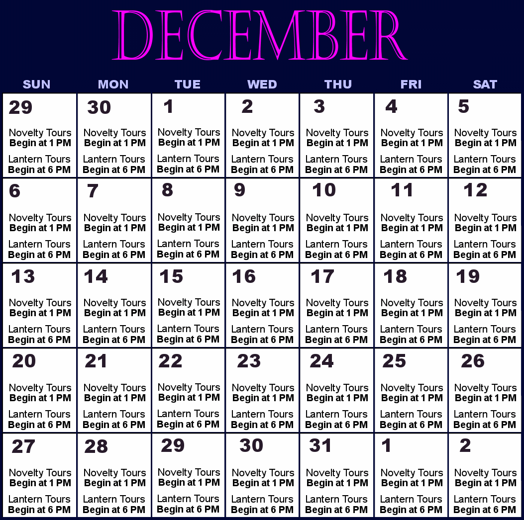 December Ghost Tours