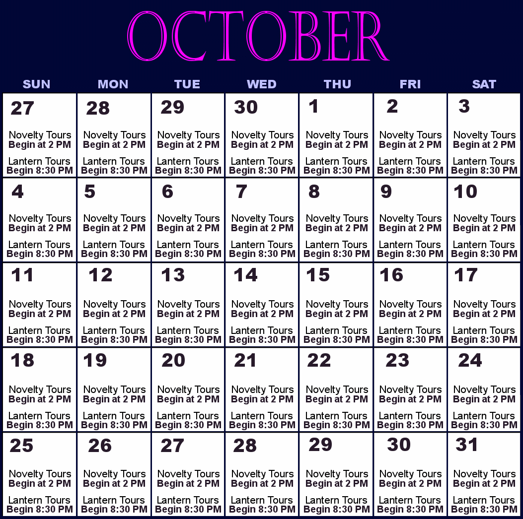 October Ghost Tours