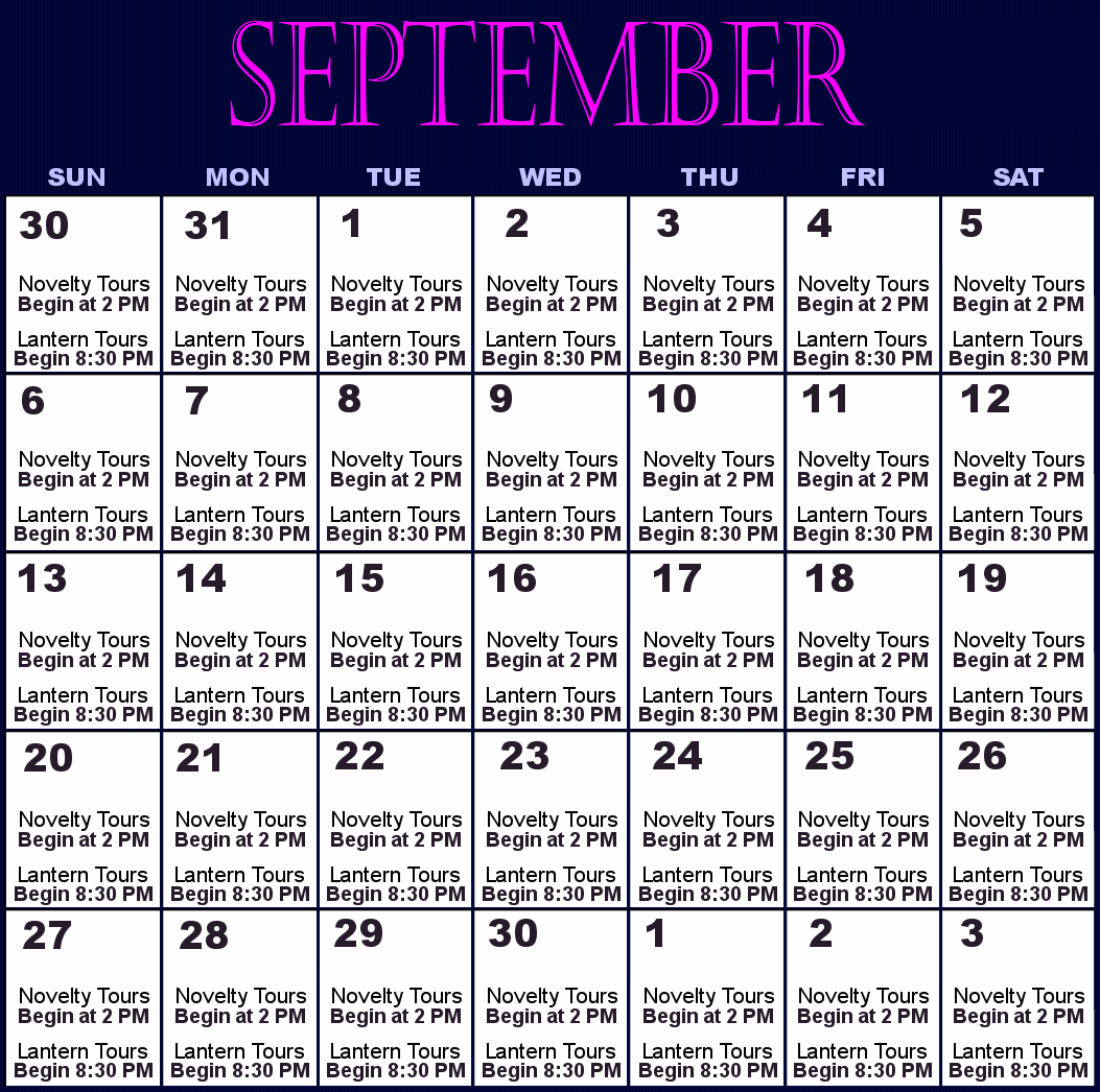 September Ghost Tours